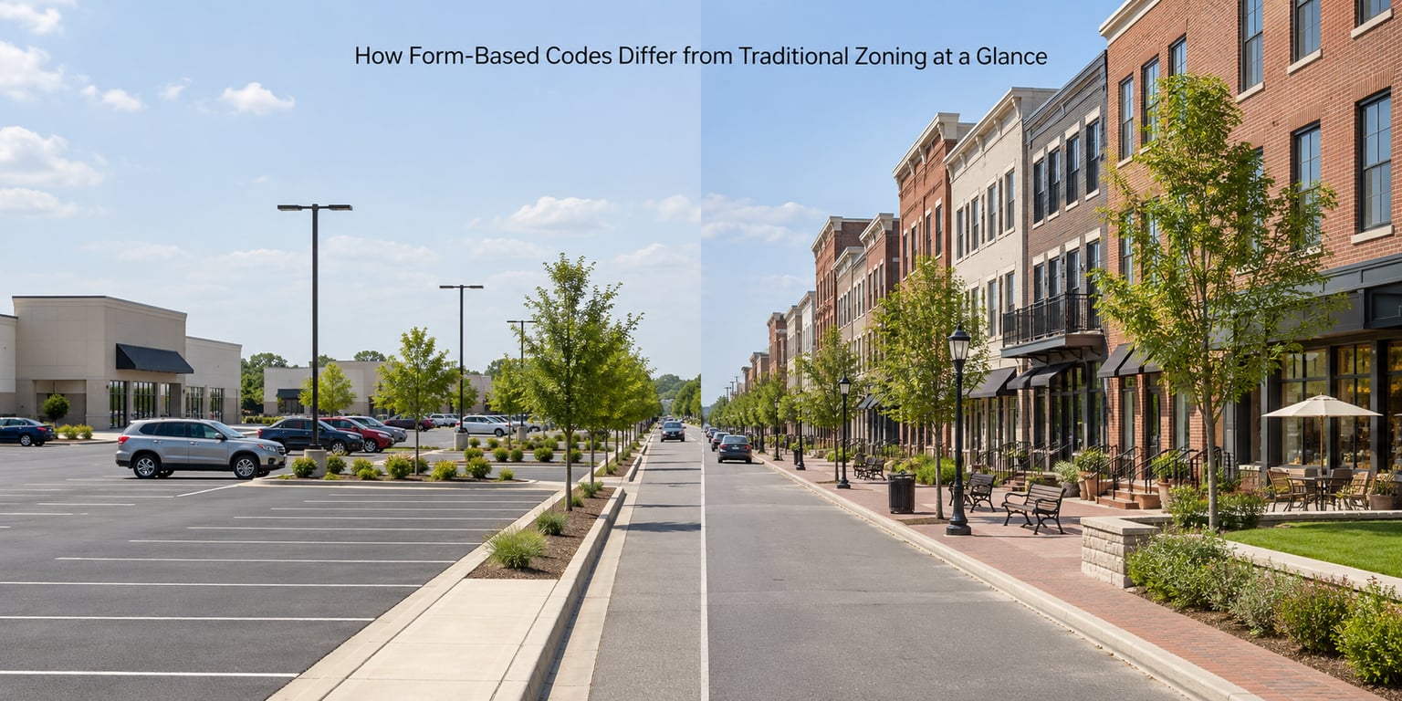 How Form-Based Codes Differ from Traditional Zoning at a Glance