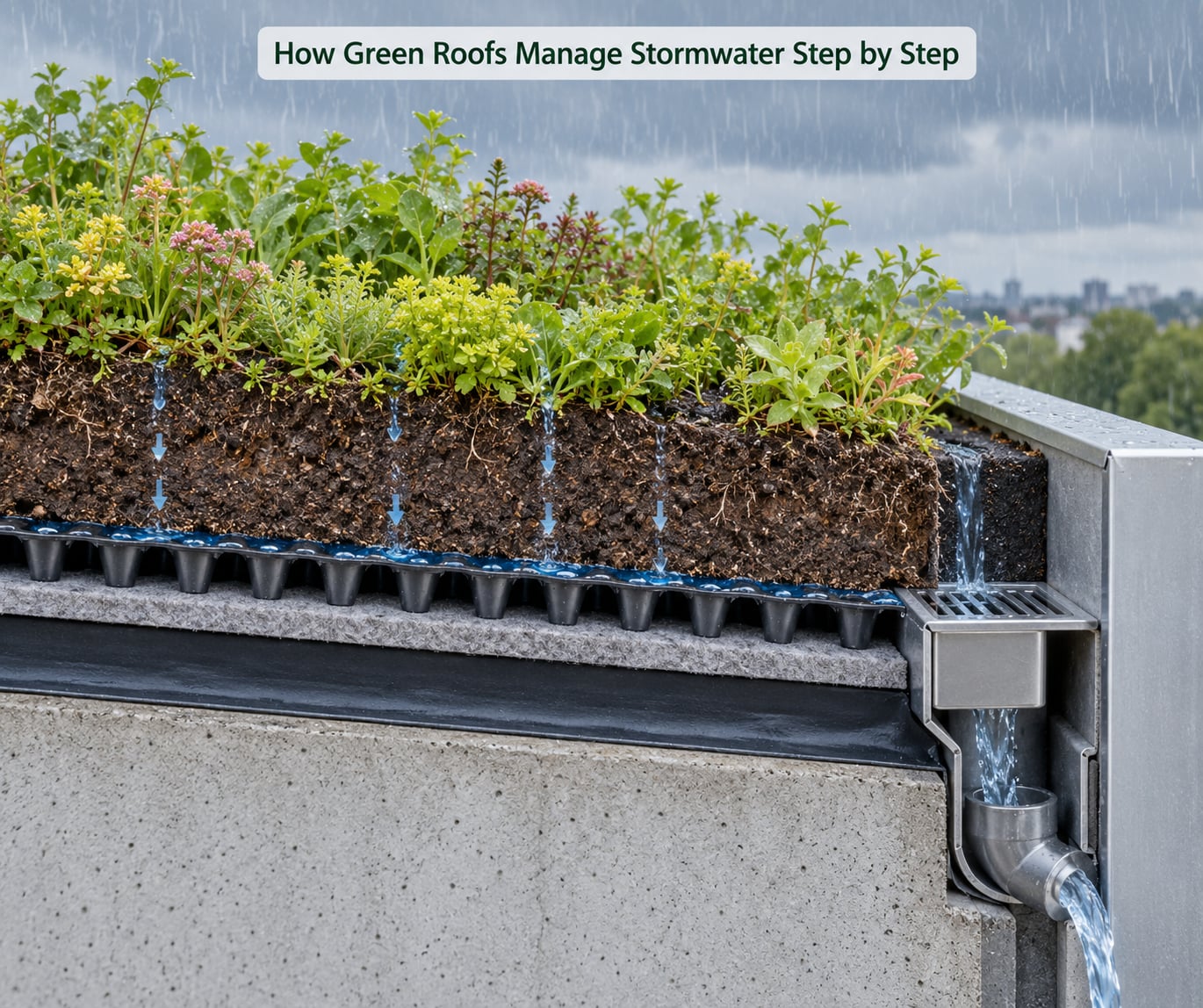 How Green Roofs Manage Stormwater Step by Step