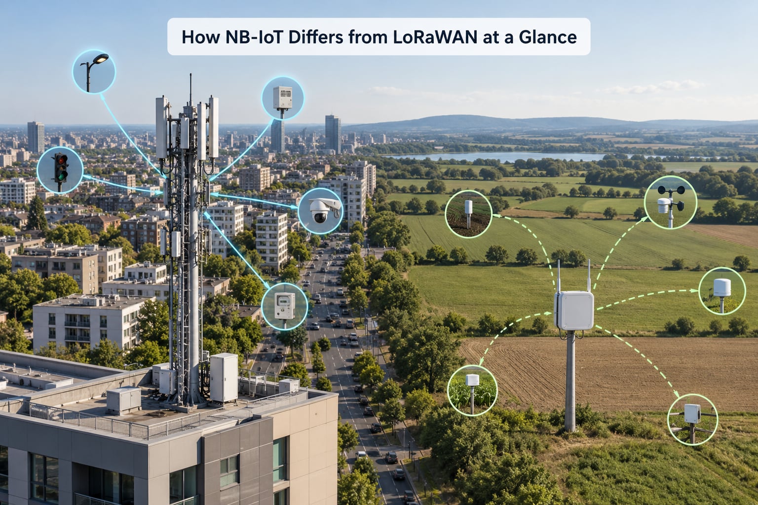 How NB-IoT Differs from LoRaWAN at a Glance