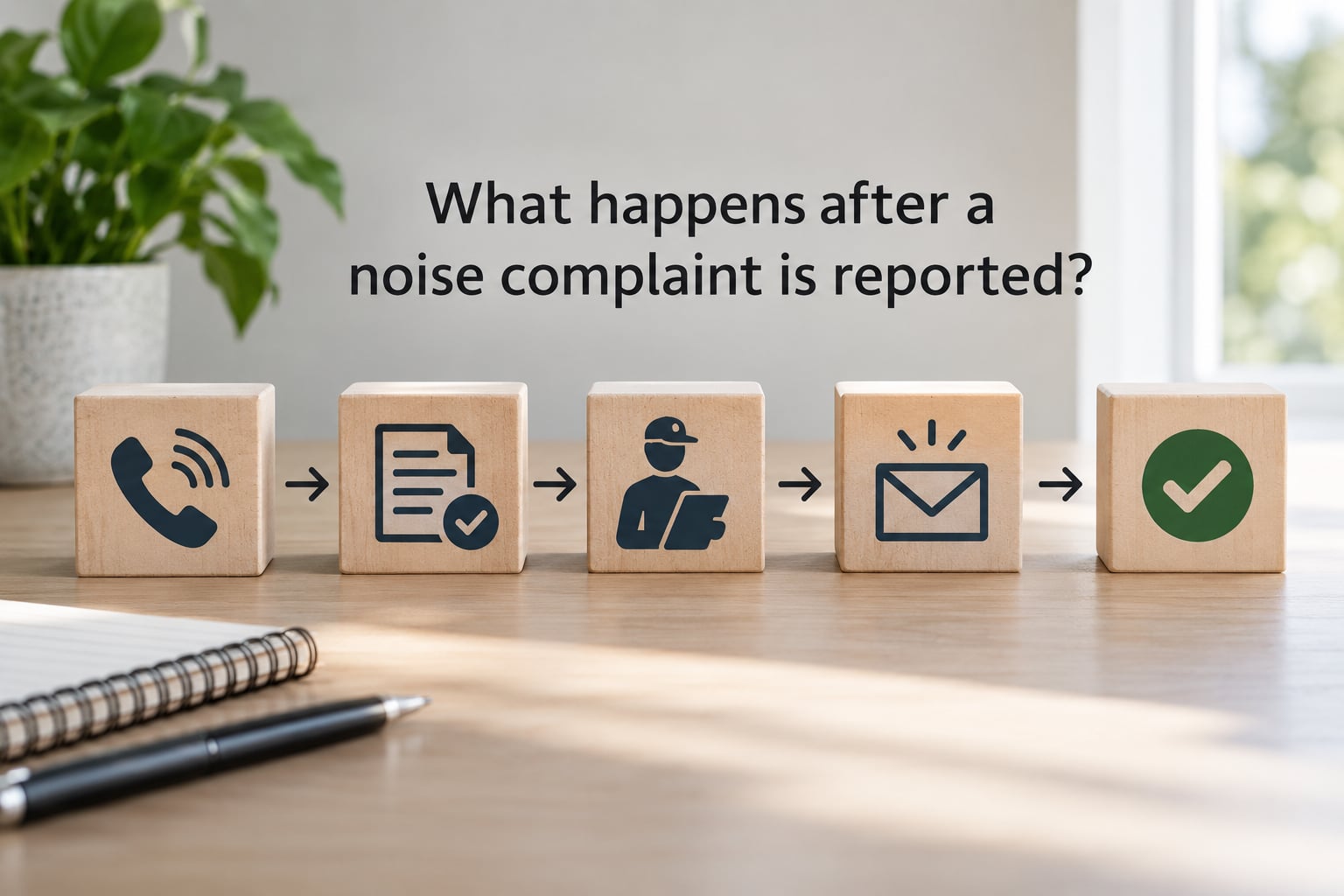 What happens after a noise complaint is reported?