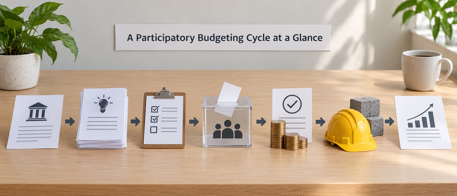A Participatory Budgeting Cycle at a Glance