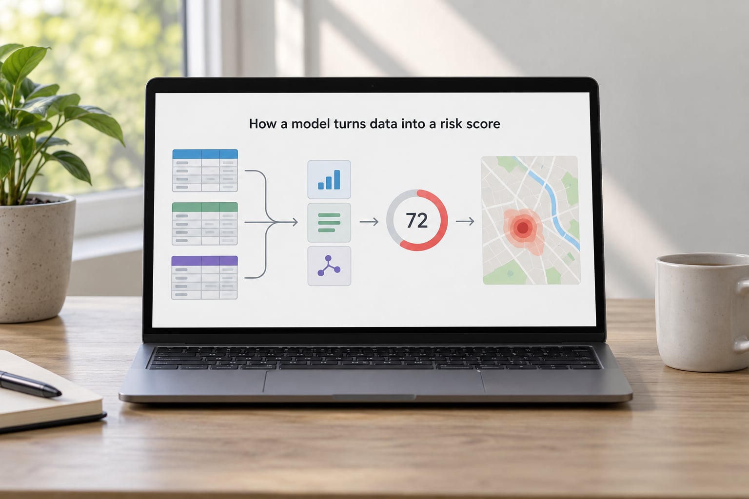 How a model turns data into a risk score
