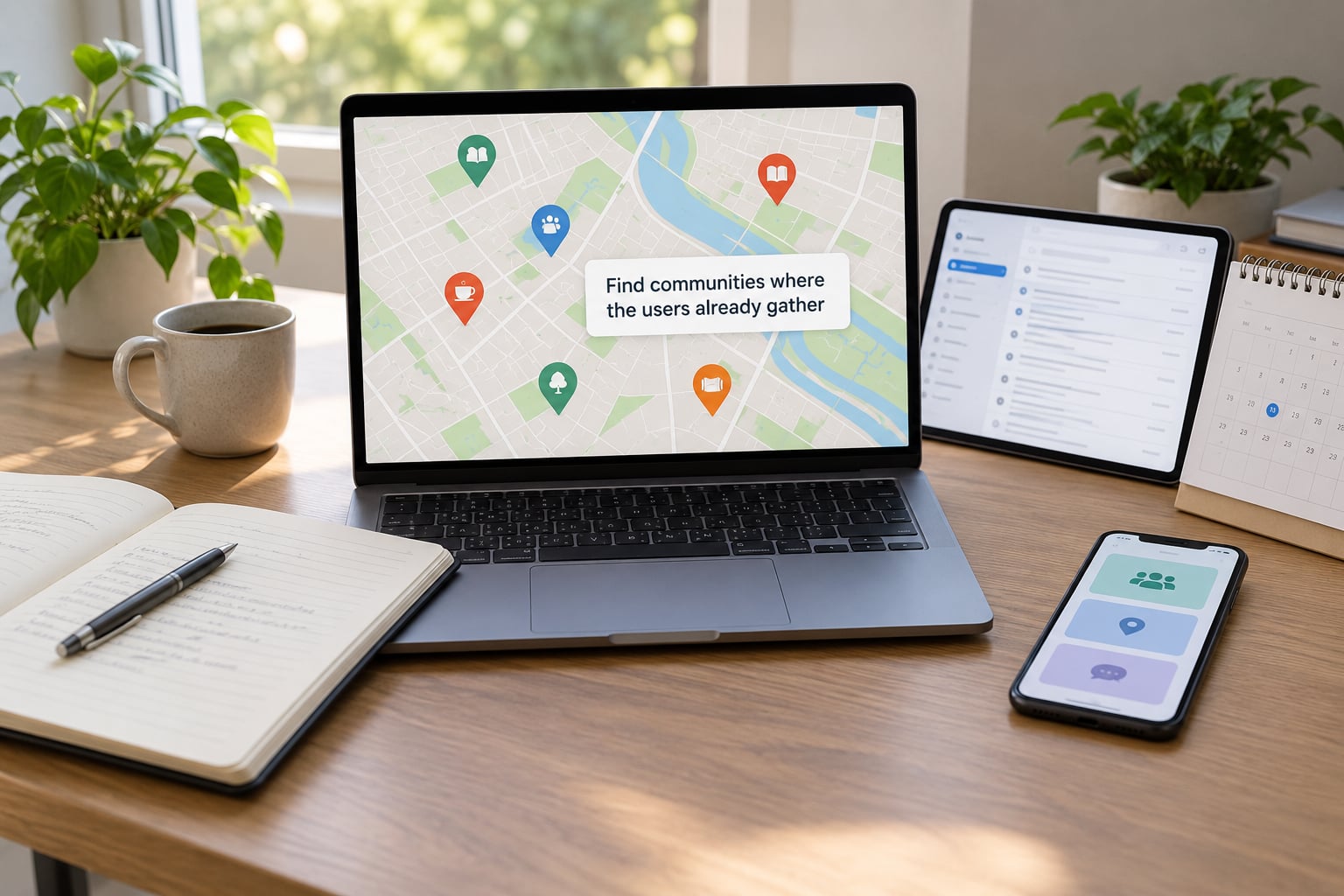 Find communities where the users already gather