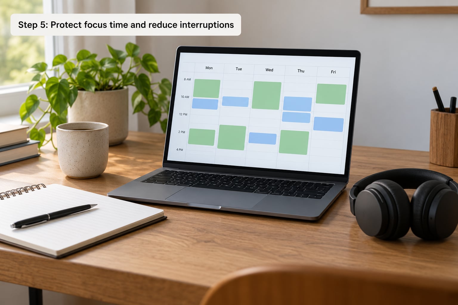 Step 5: Protect focus time and reduce interruptions