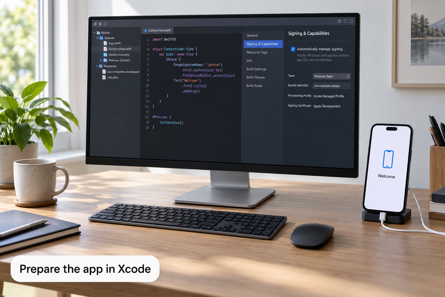 Prepare the app in Xcode