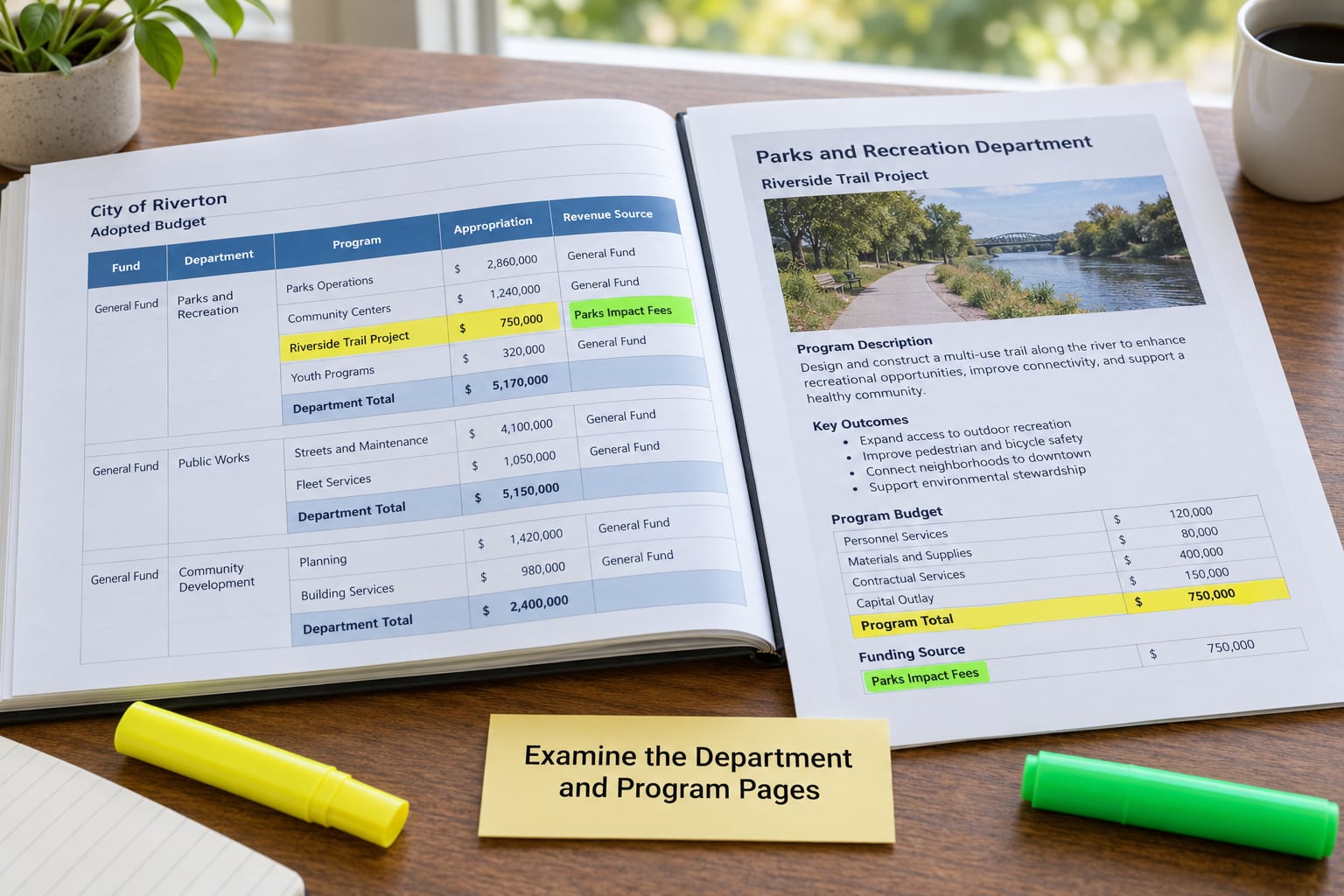 Examine the Department and Program Pages