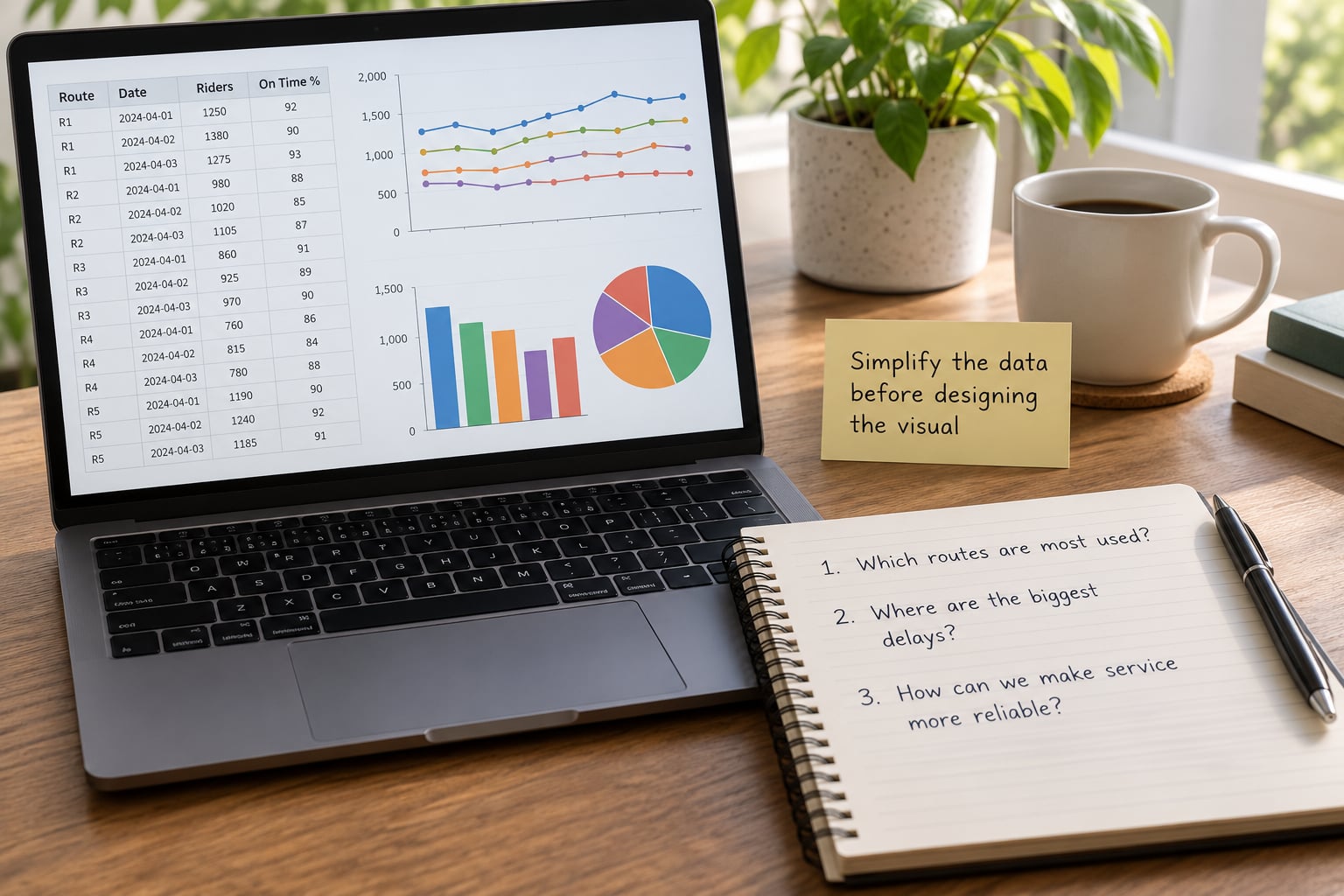 Simplify the data before designing the visual