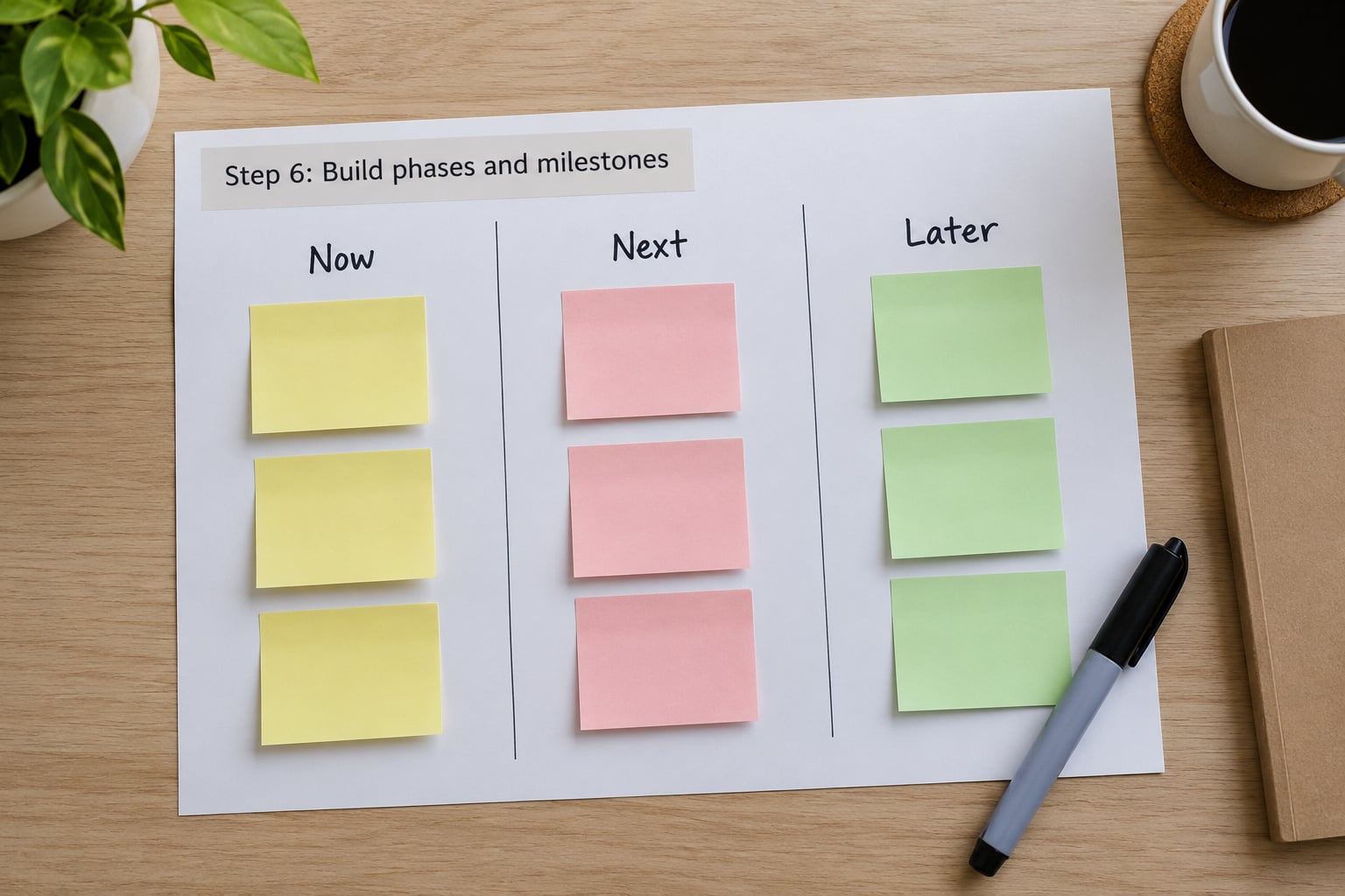 Step 6: Build phases and milestones