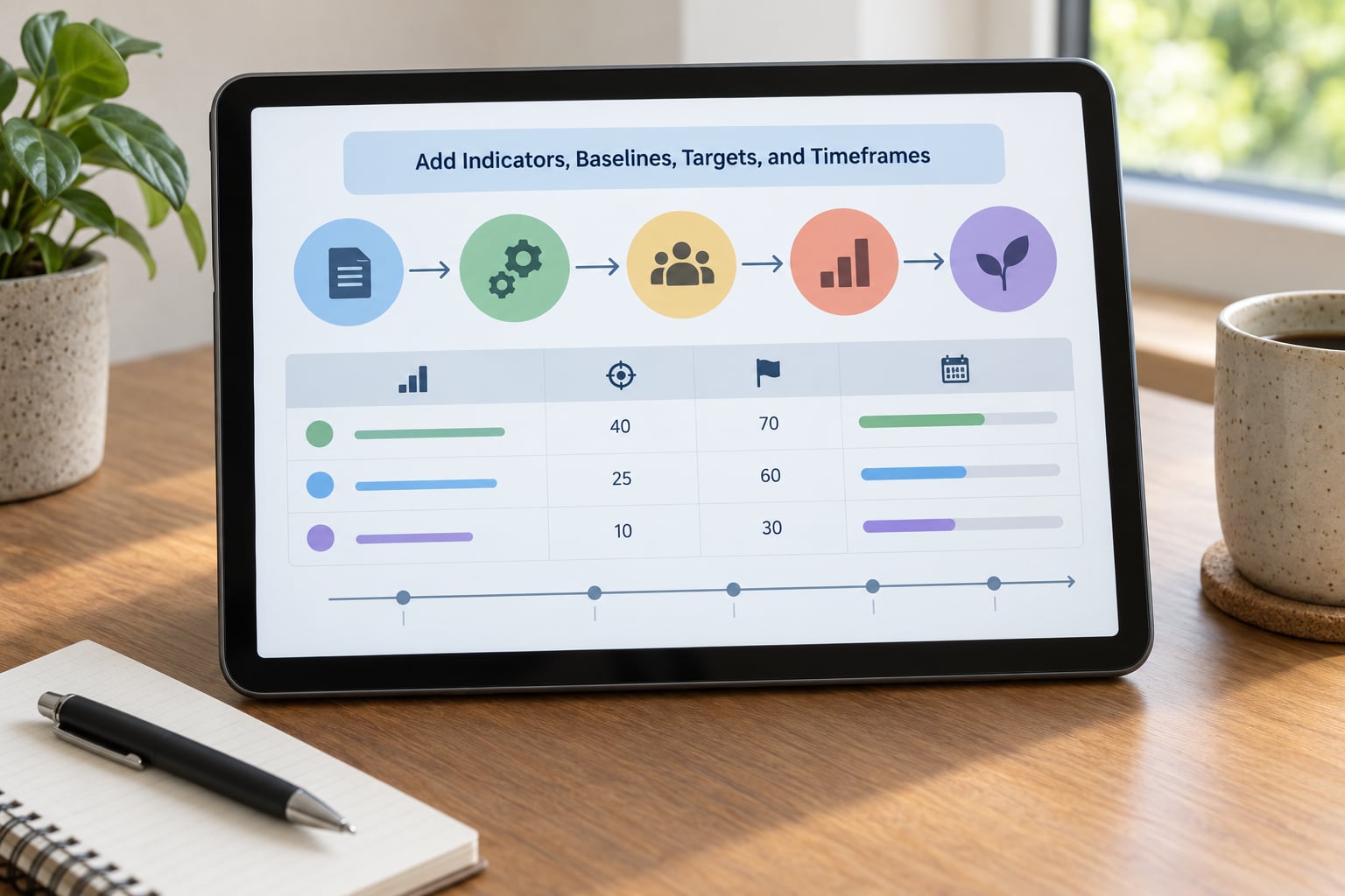 Add Indicators, Baselines, Targets, and Timeframes