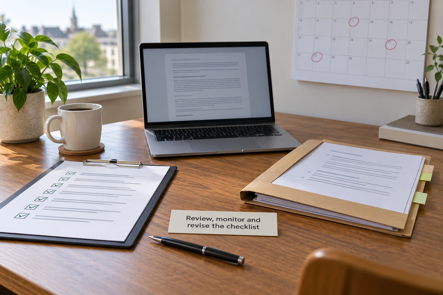 Review, monitor and revise the checklist